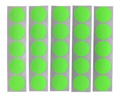 25 Kleine Mat Fluor Heftig Fel Groen Ronde Stickers Sluitstickers - Beschrijfbaar - Doorsnede 2,5 cm - 25 mm