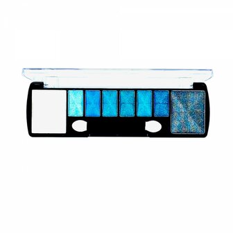 DDonna - Oogschaduw Palette - Space Azul - 8 kleuren: wit / blauw / zwart 