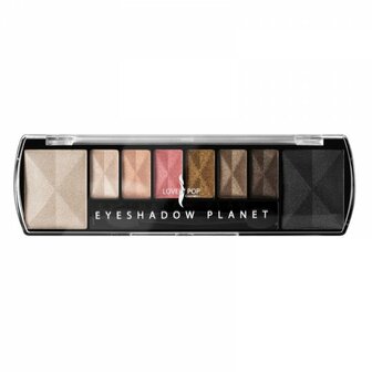 Lovely Pop Cosmetics - Oogschaduw Palette - Planet Saturn - 8 kleuren: wit / cr&egrave;me / roze / goud / bruin / zwart