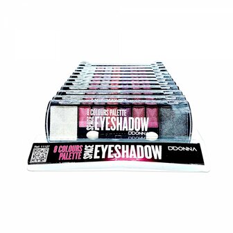DDonna - Oogschaduw Palette - Space Rosa - 8 kleuren: wit / roze / paars / zwart voorkant