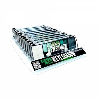 DDonna - Oogschaduw Palette - Space Verde - 8 kleuren: wit / groen / zwart zijkant