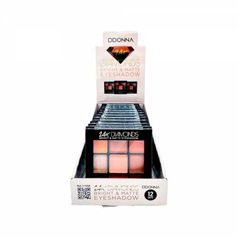 DDonna - 24K Diamonds Bright &amp; Matte Oogschaduw - 9 Tinten goud/oranje/bruin/terra voorkant