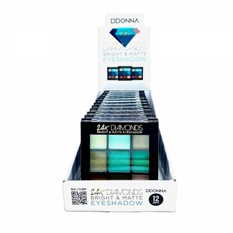 DDonna - 24K Diamonds Bright &amp; Matte Oogschaduw - 9 Tinten groen/kaki/bruin/creme voorkant