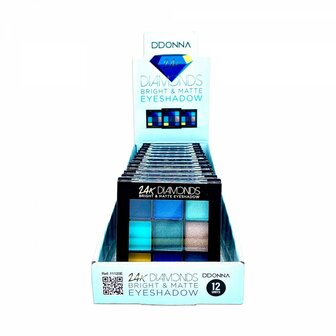 DDonna - 24K Diamonds Bright &amp; Matte Oogschaduw - 9 Tinten blauw/bruin/geel voorkant