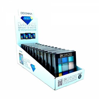 DDonna - 24K Diamonds Bright &amp; Matte Oogschaduw - 9 Tinten blauw/bruin/geel zijkant