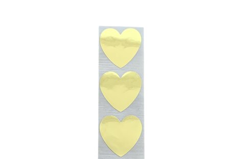 25 x Sluitsticker Hart Goud Glans - 2,5 cm - 25 mm - 25 x Sticker Hart Goud Glans - Stickers - Sluitstickers - Hartje - Hartjes