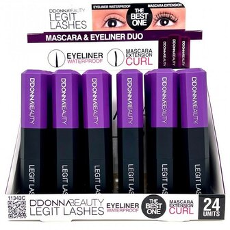 DDonna - Beauty Legit Lashes - Mascara en Eyeliner 2-in-1 - Zwart - Display