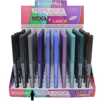 Leticia Well - Silver/Zilver oogpotlood en lippotlood draaibaar zacht / Automatic Eyeliner Lipliner Soft - Nummer 33376 - 1 stu
