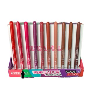 Leticia Well - Roze Rood/Eggplant lippotlood en oogpotlood draaibaar zacht / Automatic Eyeliner Lipliner Soft - Nummer 33361 - 