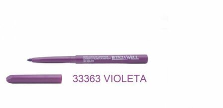 Leticia Well - Paars/Violet Lippotlood en Oogpotlood draaibaar zacht / Automatic Eyeliner Lipliner Soft - Nummer 33363 - 1 stuk