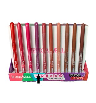 Leticia Well - Paars/Violet Lippotlood en Oogpotlood draaibaar zacht / Automatic Eyeliner Lipliner Soft - Nummer 33363 - 1 stuk