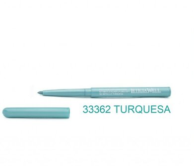 Leticia Well - Turquoise Metallic lippotlood en oogpotlood draaibaar zacht / Automatic Eyeliner Lipliner Soft - Nummer 33362 - 