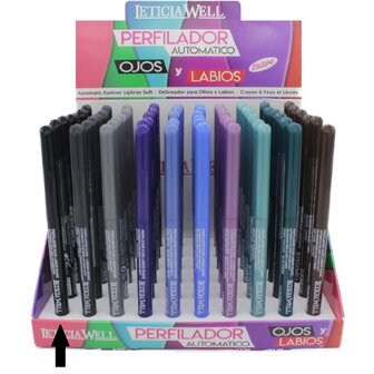 Leticia Well - Black/Zwart oogpotlood en lippotlood draaibaar zacht / Automatic Eyeliner Lipliner Soft - Nummer 33290 - 1 stuks