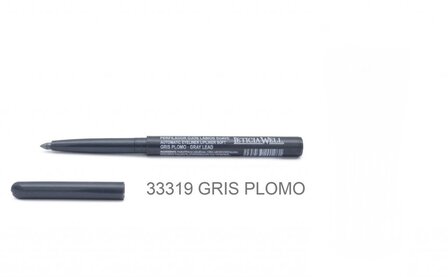 Leticia Well - Grijs - Loodgrijs - Gris Plomo - Gray Lead lippotlood en oogpotlood draaibaar zacht / Automatic Eyeliner Lipline