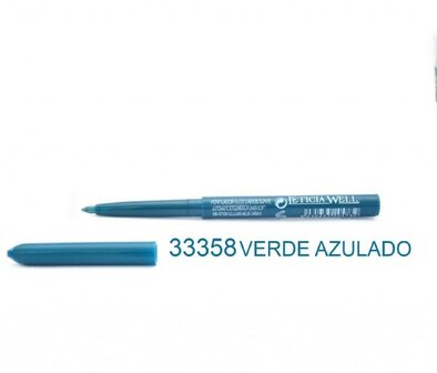 Leticia Well - Groen/Blue Green lippotlood en oogpotlood draaibaar zacht / Automatic Eyeliner Lipliner Soft - Nummer 33358 - 1 