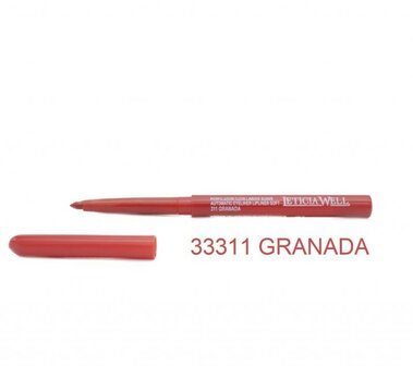 Leticia Well - Granaatappel Rood/Granada Red lippotlood en oogpotlood draaibaar zacht / Automatic Eyeliner Lipliner Soft - Numm