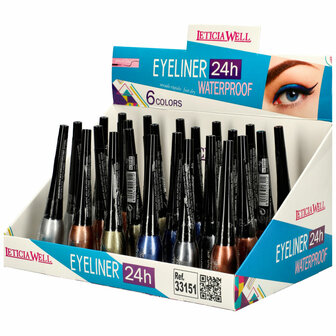 Leticia Well - Vloeibare Eyeliner - NIET WATERPROOF - Zilver Grijs - Flacon met dun, lang kwastje en 4 gram inhoud - Nummer 11 
