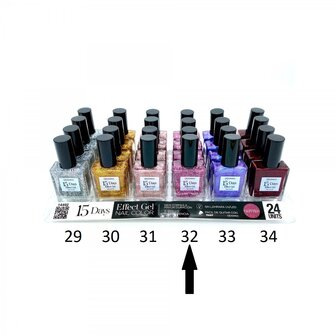 D&#039;Donna - 15-Days Effect Gel Nagellak Glitter - Transparant met zilver en roze mini glitters - 1 Flesje met 16 ml. inhou