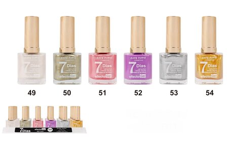 Easy Paris - Nagellak - Zilver Mini Glitter/Shimmer/Metallic - 1 flesje met 13 ml inhoud - Nummer 053 - Display