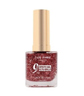 Easy Paris - Nagellak - Transparant met roze/ros&eacute; grote en kleine glitters - 1 flesje met 13 ml inhoud - Nummer 057