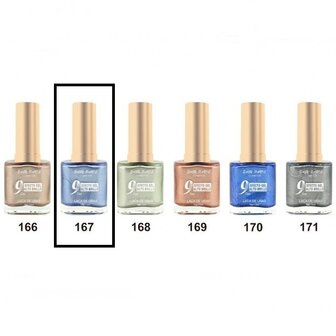 Easy Paris Cosmetics - Nagellak - Licht Blauw Metallic - 1 flesje met 13 ml inhoud - Nummer 167