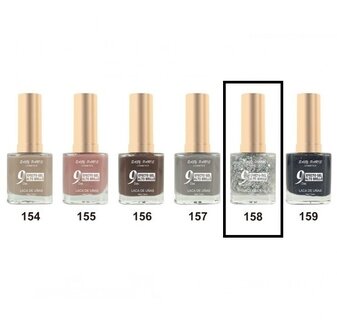 Easy Paris - Nagellak - Transparant met zilver/multi gekleurde stukjes - 1 flesje met 13 ml inhoud - Nummer 158