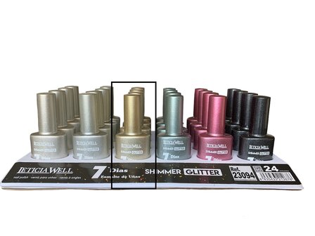 Leticia Well - Dekkende Shimmer Glitter Nagellak - Goud met glitters - 1 flesje met 13 ml inhoud - Nummer 23