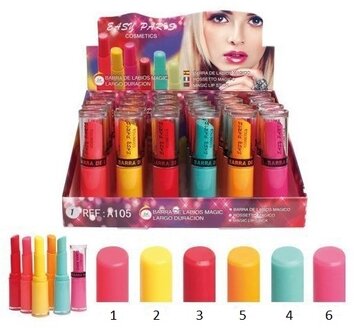 Easy Paris - Verkleurende Magic Lipstick - Roze - Nummer 6 - LET OP: DEZE LIPSTICK VERKLEURT NAAR EEN ROZE OF RODE TINT - Displ