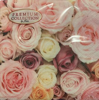 Rozen - Lunch Servetten - 33 x 33 cm. - Roze