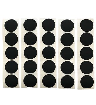 25 mat zwarte stickers sluitstickers 30 mm