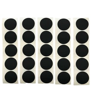 25 mat zwarte stickers sluitstickers 25 mm