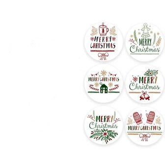 40 Kerst Stickers Nummer 11 Merry Christmas Bellen Wanten Mok Engel Huis Bloem