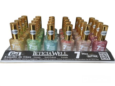 Leticia Well Glitter Nagellak 328 329 330 331 332 333 Display