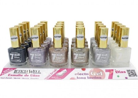 Leticia Well Gel Effect Nagellak 367 383 384 385 386 387 Glitters Display