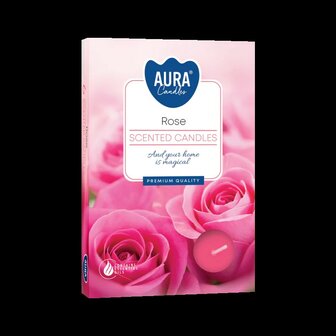 Aura Scented Candles Rose Nieuw Geur Waxinelichtjes Theelichtjes Roos Rozen