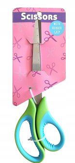 Kinderschaar blauw groen met rubber grip