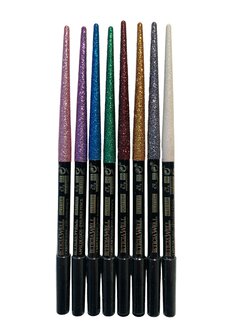 Leticia Well - 8 Glitter Oogschaduw Eyeliner Potloden - Roze/Lila/Blauw/Groen/Rood/Goud/Zilver/Wit - Set met 8 stuks