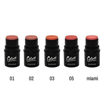 Glam of Sweden Blush Stick Nummer 06 Miami Overzicht met nummer