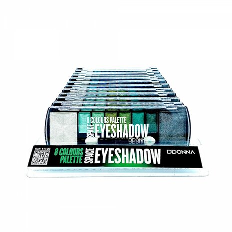 DDonna - Oogschaduw Palette - Space Verde - 8 kleuren: wit / groen / zwart voorkant