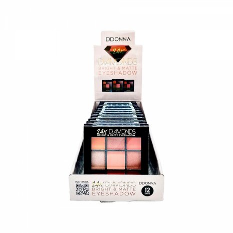 DDonna - 24K Diamonds Bright & Matte Oogschaduw - 9 Tinten goud/oranje/bruin/terra voorkant
