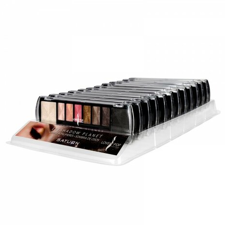 Lovely Pop Cosmetics - Oogschaduw Palette - Planet Saturn - 8 kleuren: wit / crème / roze / goud / bruin / zwart zij