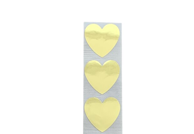25 x Sluitsticker Hart Goud Glans - 2,5 cm - 25 mm - 25 x Sticker Hart Goud Glans - Stickers - Sluitstickers - Hartje - Hartjes