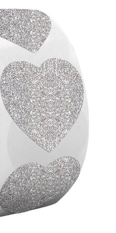25 Zilver Glitterfolie Hartjes Stickers - Doorsnede 2,5 cm