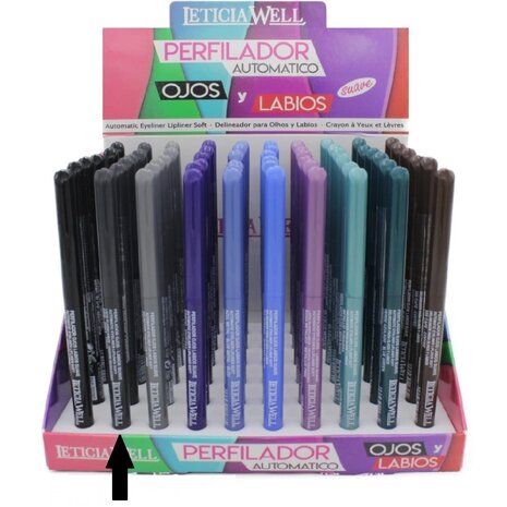 Leticia Well - Grijs/Grey oogpotlood en lippotlood draaibaar zacht / Automatic Eyeliner Lipliner Soft - Nummer 33366 - 1 stuks 