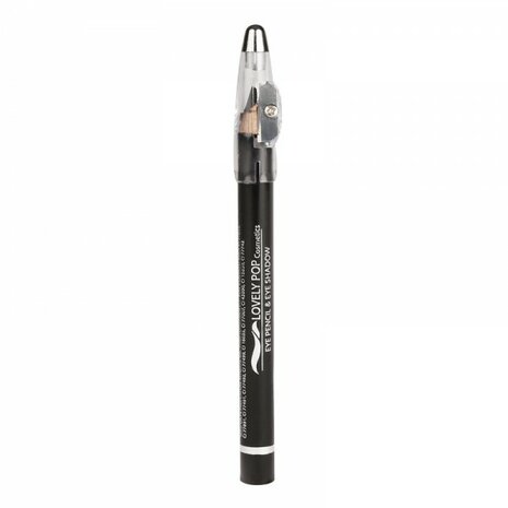 Lovely Pop Cosmetics - Jumbo 2 in 1 Oogschaduw en Oogpotlood met puntenslijper - Zwart - 1 potlood met slijper