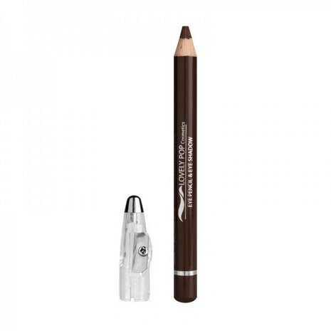 Lovely Pop Cosmetics - Jumbo 2 in 1 Oogschaduw en Oogpotlood met puntenslijper - Bruin - 1 potlood met slijper