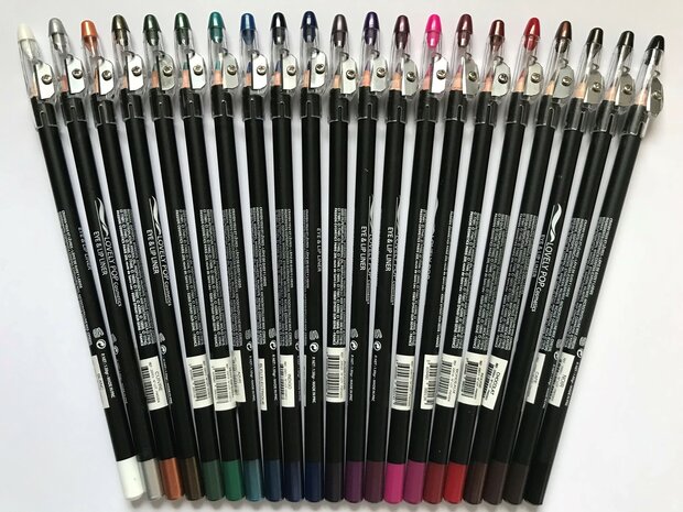 Lovely Pop Cosmetics - Extra lang oogpotlood en lippotlood met puntenslijper - Zilver / Eye & Lip Liner - Silver-Argent - n