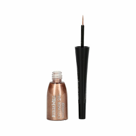 Leticia Well - Vloeibare Eyeliner - NIET WATERPROOF - Goud Bruin - Flacon met dun, lang kwastje en 4 gram inhoud - Nummer 12