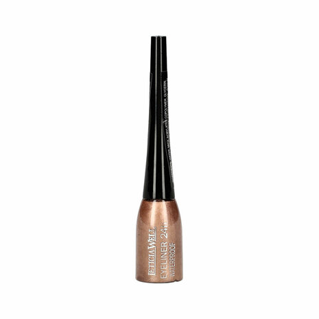 Leticia Well - Vloeibare Eyeliner - NIET WATERPROOF - Goud Bruin - Flacon met dun, lang kwastje en 4 gram inhoud - Nummer 12 - 
