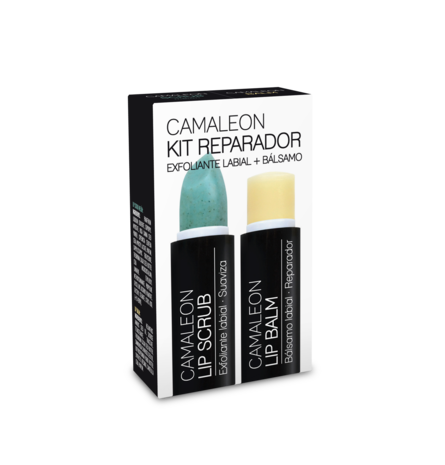 Camaleon Cosmetics - Lip Scrub en Lip Balm SPF15 - Lip Repair Kit - Meloen - In doosje verpakt - In doos